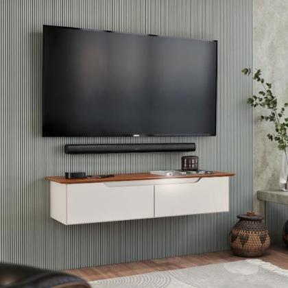 Imagem de Rack Suspenso Flow Sala Estante De Parede MDF/MDP Para TV E Decoração Quarto - JM3 Móveis