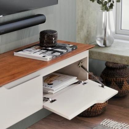 Imagem de Rack Suspenso Flow Sala Estante De Parede MDF/MDP Para TV E Decoração Quarto - JM3 Móveis