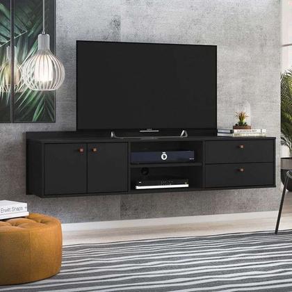 Rack Suspenso Getty Preto 162 cm - Mobly Imagem de Rack Suspenso Getty Preto 162 cm