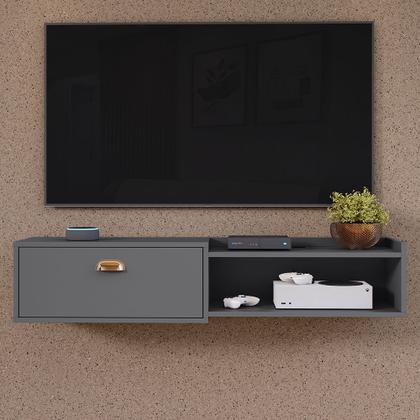 Imagem de Rack Suspenso Multifuncional Home Parede 1.20 Estante TV 42" Bancada Flutuante México 1 Porta Nicho Sala Quarto