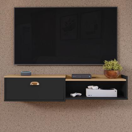 Imagem de Rack Suspenso Multifuncional Home Parede 1.20 Estante TV 42" Bancada Flutuante México 1 Porta Nicho Sala Quarto
