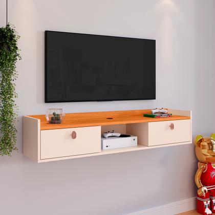 Imagem de Rack Suspenso Multifuncional Sala ou Quarto Decoração Nicho 2 Portas Prateleira Varias Cores