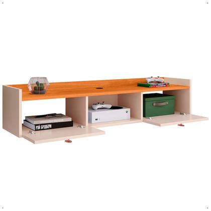 Imagem de Rack Suspenso Multifuncional Sala ou Quarto Decoração Nicho 2 Portas Prateleira Varias Cores