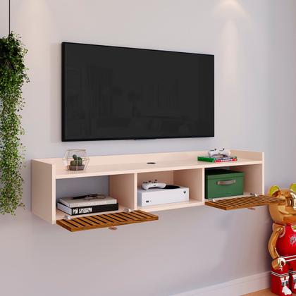 Imagem de Rack Suspenso Multifuncional Sala ou Quarto Decoração Nicho 2 Portas Prateleira Varias Cores