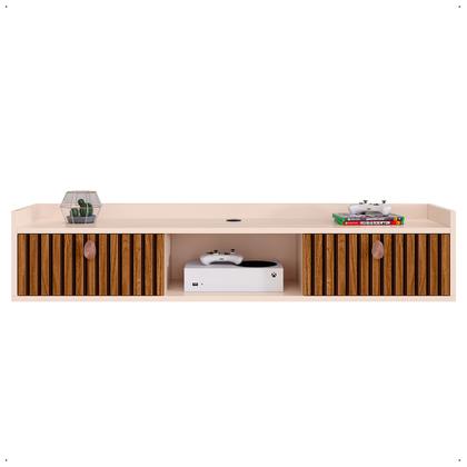 Imagem de Rack Suspenso Multifuncional Sala ou Quarto Decoração Nicho 2 Portas Prateleira Varias Cores