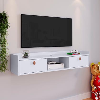 Imagem de Rack Suspenso Multifuncional Sala ou Quarto Decoração Nicho 2 Portas Prateleira Varias Cores