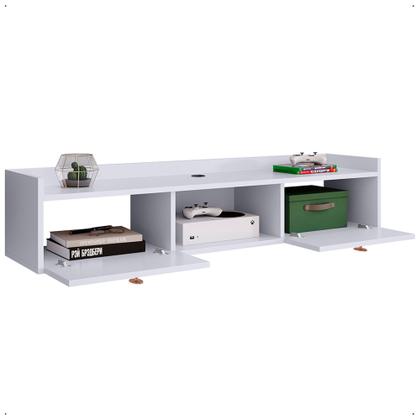 Imagem de Rack Suspenso Multifuncional Sala ou Quarto Decoração Nicho 2 Portas Prateleira Varias Cores