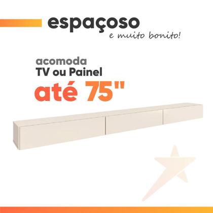 Imagem de Rack Suspenso para Painel ou TV até 75 Polegadas 3 Portas 1,99m Off White EDN