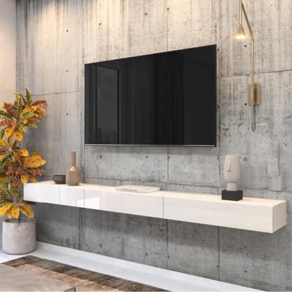 Imagem de Rack Suspenso para Painel ou TV até 75 Polegadas 3 Portas 1,99m Off White EDN