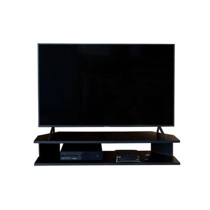 Imagem de Rack Suspenso Para Tv De Até 50” Aparador Bancada Estante De Canto Preto