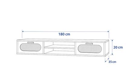 Imagem de Rack Suspenso Santorini MDF 2 Gavetas Moderno e Espaçosas Grande 1.80m Para Sala
