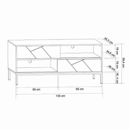 Imagem de Rack Tetris 2 PT Azul Navy 135 cm