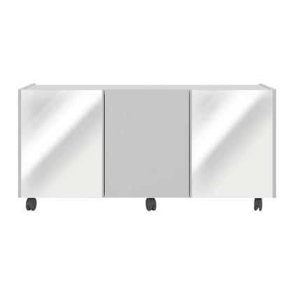 Imagem de Rack TV até 32 Polegadas 3 Portas com Rodízios e Espelhos Multimóveis MP1076