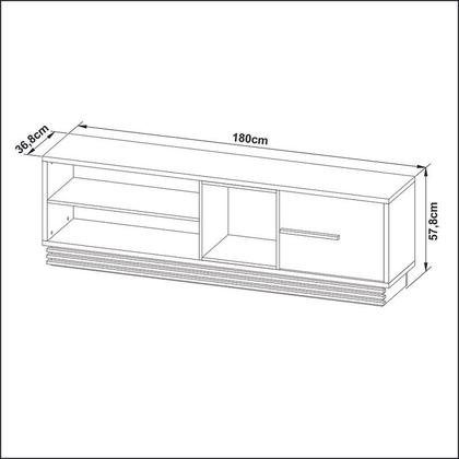 Imagem de Rack TV Até 42 Polegadas 180x57,8x36,8 cm Natural/Off White