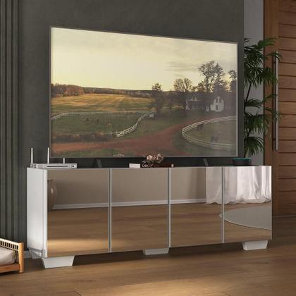 Imagem de Rack TV até 50 Polegadas com Espelhos 4 Portas Multimóveis MP1083