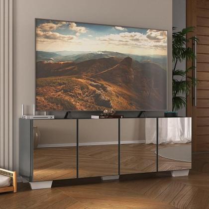 Imagem de Rack TV até 50 Polegadas com Espelhos 4 Portas Multimóveis MP1083