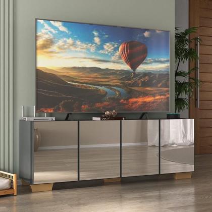 Imagem de Rack TV até 50 Polegadas com Espelhos 4 Portas Multimóveis MP1083