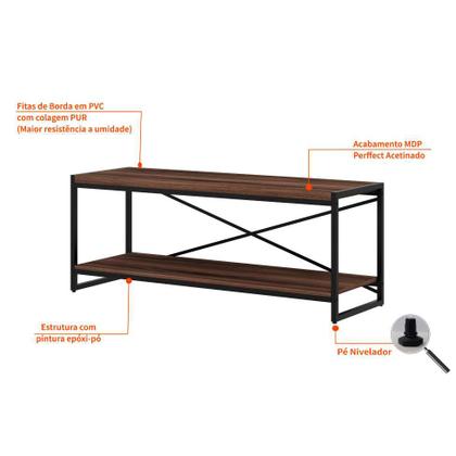 Rack Wooden Nogal e Preto 120 cm - Mobly Imagem de Rack Wooden Nogal e Preto 120 cm