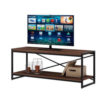 Rack Wooden Nogal e Preto 120 cm - Mobly Imagem de Rack Wooden Nogal e Preto 120 cm