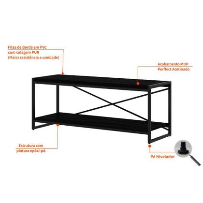 Imagem de Rack Wooden Ônix e Preto 120 cm