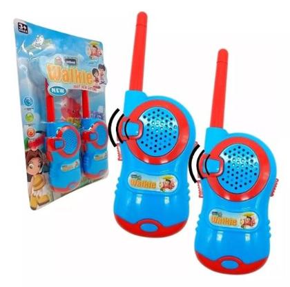 Imagem de Radinho Comunicador Infantil Walk Talk Brinquedo Criança Top Cor Azul E Vermelho