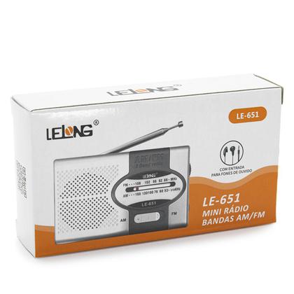 Imagem de Rádinho Portátil de Mão AM/FM Pilhas AA Com Fone de Ouvido