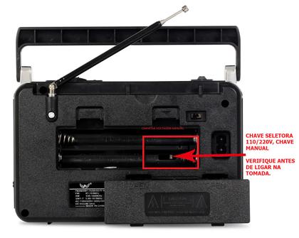 Imagem de Rádio A Pilha E Tomada Bateria Recarregavel Am Fm Sw Pendrive Com Sd Radinho Usb