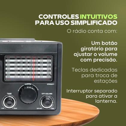 Imagem de Rádio Am Fm Antigo Longo Alcance Para Zona Rural 11 Bandas Bluetooth Usb Sd Made in Vale