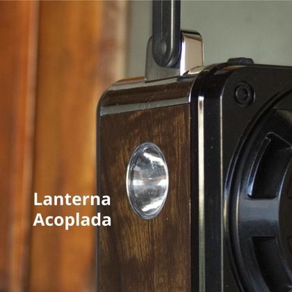 Imagem de Radio AM FM Bluetooth USB Retro Vintage Recarregavel com Lanterna
