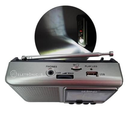 Imagem de Rádio AM/FM/SW Com MP3 e Lanterna Portátil Multifunções AM/FM/SW MP3 LE676
