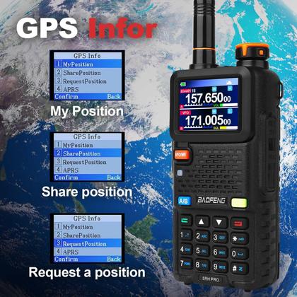 Imagem de Rádio amador portátil de longo alcance BAOFENG 5RH PRO GPS 10W, rádio bidirecional portátil de longo alcance, 640 canais, receptor meteorológico NOAA, walkie-talkies com fone de ouvido, bateria recarregável USB-C de 2500mAh, atualização do baofeng 5RM,2 unidades