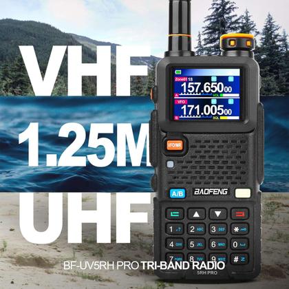 Imagem de Rádio amador portátil de longo alcance BAOFENG 5RH PRO GPS 10W, rádio bidirecional portátil de longo alcance, 640 canais, receptor meteorológico NOAA, walkie-talkies com fone de ouvido, bateria recarregável USB-C de 2500mAh, atualização do baofeng 5RM,2 unidades