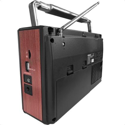 Imagem de Rádio Antigo Retrô Bluetooth Analógico AM FM Bivolt Recarregável Para Zona Rural Estilo Vintage