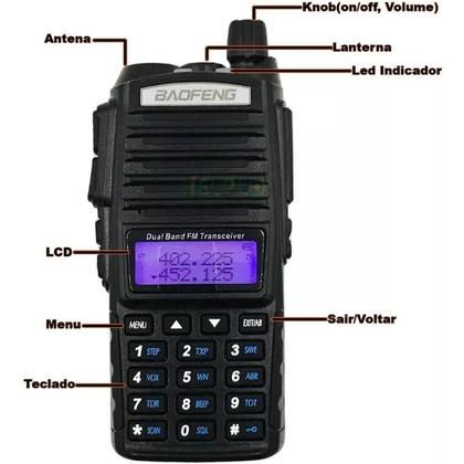 Imagem de Radio Baofeng Uv 82 Plus Walkie Talkie Vhf Uhf Ip68 Cor Preto