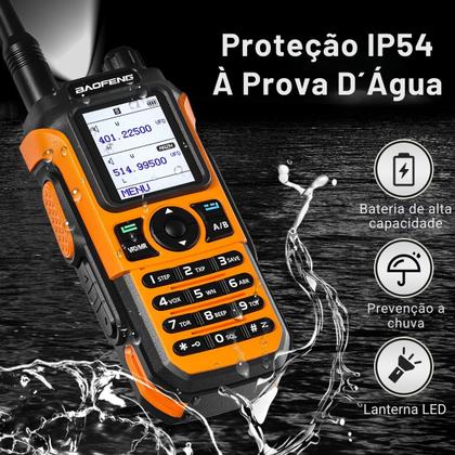 Imagem de Rádio Baofeng UV21 Tri Band Walkie Talk à Prova d'água Display 1.77” Polegadas Longo Alcance com carregador