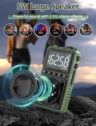 Imagem de Rádio Bluetooth AM FM de ondas curtas Jazmm com alerta meteorológico NOAA