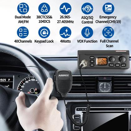 Imagem de Rádio CB ABBREE AR-M6 AM FM de longo alcance para caminhoneiros