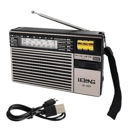 Imagem de Rádio Com Lanterna Retro Recepção Banda Fm, Am,sw1 E Sw2 Bateria Recarregável LE607