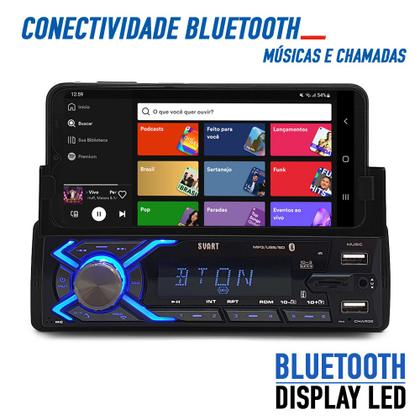 Imagem de Rádio Com Suporte Prisma 2006 2007 2008 2009 2010 2011 2012 Bluetooth USB Apoio Celular