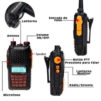 Imagem de Rádio Comunicador Baofeng UV-6R 7w Ht Profissional