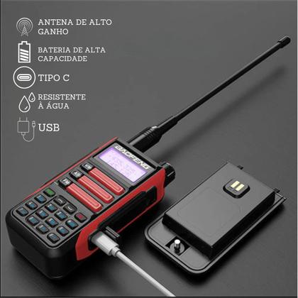Imagem de Rádio Comunicador Baofeng UV16 PLUS Ht Profissional Vermelho