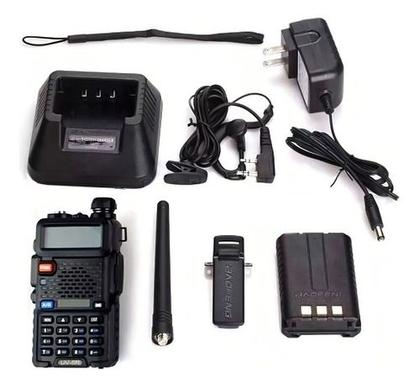 Imagem de Rádio Comunicador Ht Dual Band Uhf Vhf Uv-5r Fm Fone Ptt Cor Preto