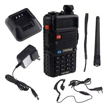 Imagem de Rádio Comunicador Ht Dual Band Uhf Vhf Uv-5r Fm Fone Ptt Cor Preto