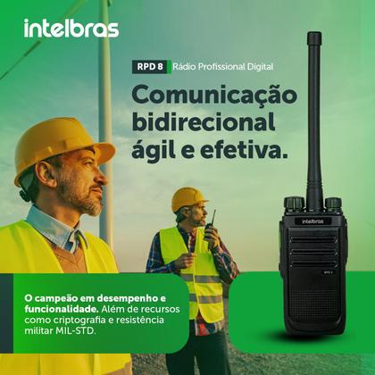 Imagem de Radio Comunicador Intelbras Ht Rpd8 Bd506 Uhf Longo alcance compatível Motorola EP450 DEP450 ideal p/ eventos condominio shopping indústria armazém