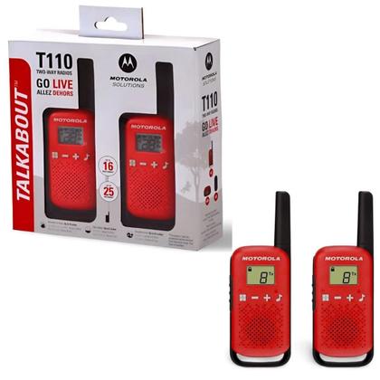 Imagem de Rádio Comunicador Talkabout Motorola T110BR Vermelho a pilhas até 25km 26 Canais