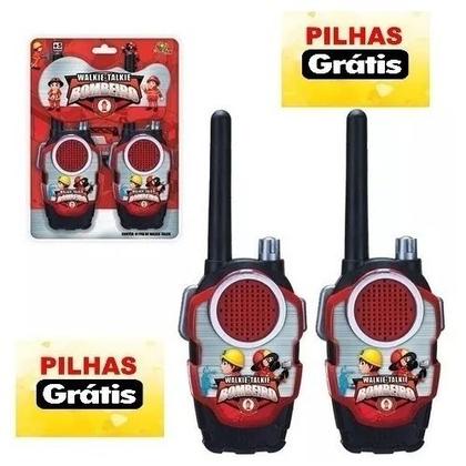Imagem de  Radio Comunicador Walk Talk Infantil Exército Bombeiros + 6 Pilhas 