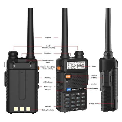 Imagem de Rádio Comunicador Walkie Talkie Ht Dual Band Fone UV-5R