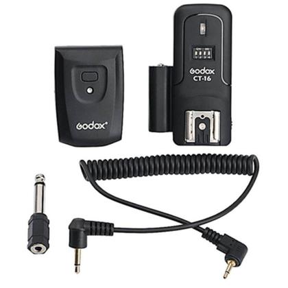 Imagem de Rádio Flash Godox CT-16 de 16 Canais com Transmissor + Receptor para Flashes de Estúdio