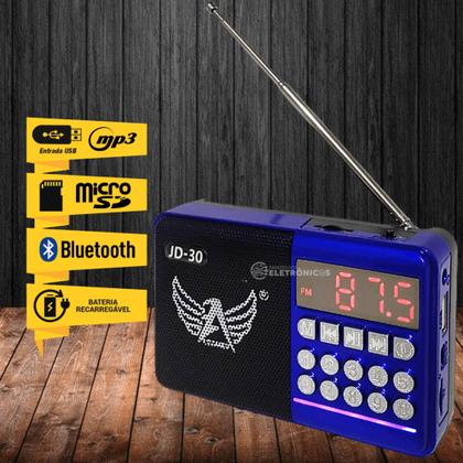Imagem de Rádio Fm Portátil Com Bluetooth Mp3 Recarregável Conexão USB JD30