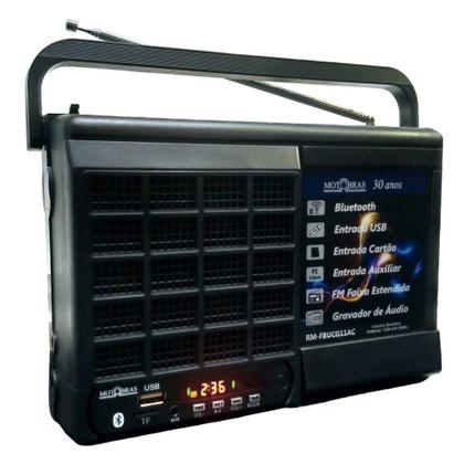 Imagem de Radio Motobras Fm/bl/usb/cr/gr Rm-fbucg11ac Cor Preto 110v/220v